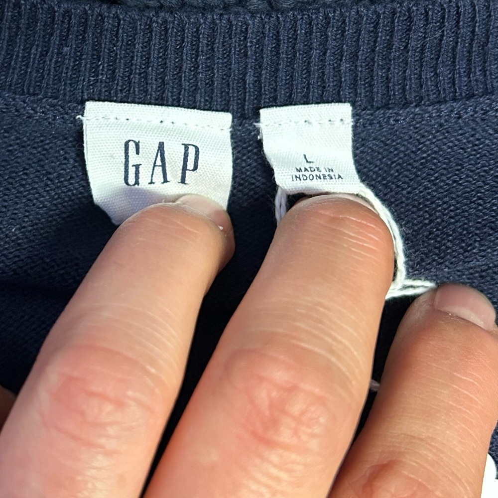 Gap Cotton Navy Button Down Light Weight Cardigan… - image 3